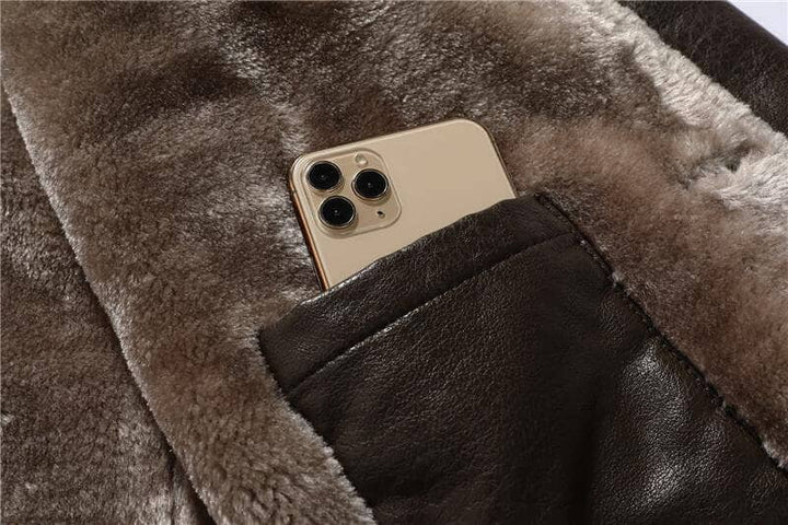 Tom™ - Vintage-Winterjacke aus weichem Kunstleder