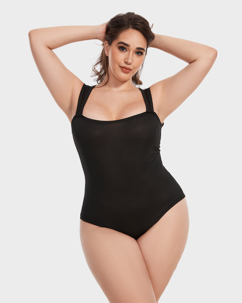 Square Neck Tummy Control Bodysuits For Women