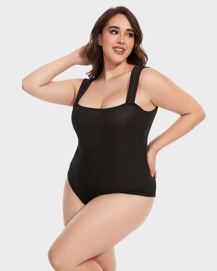 Square Neck Tummy Control Bodysuits For Women