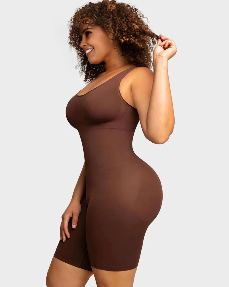 Seamless Sculpting Mid Thigh Bodysuit Shaper