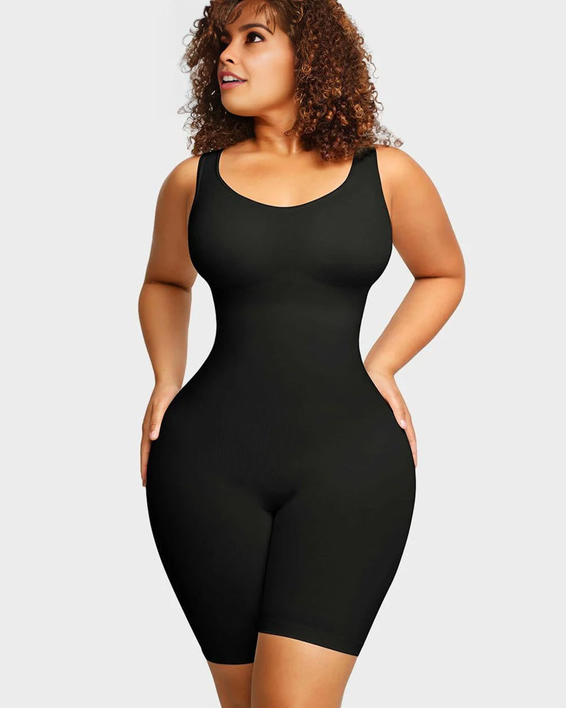 Seamless Sculpting Mid Thigh Bodysuit Shaper