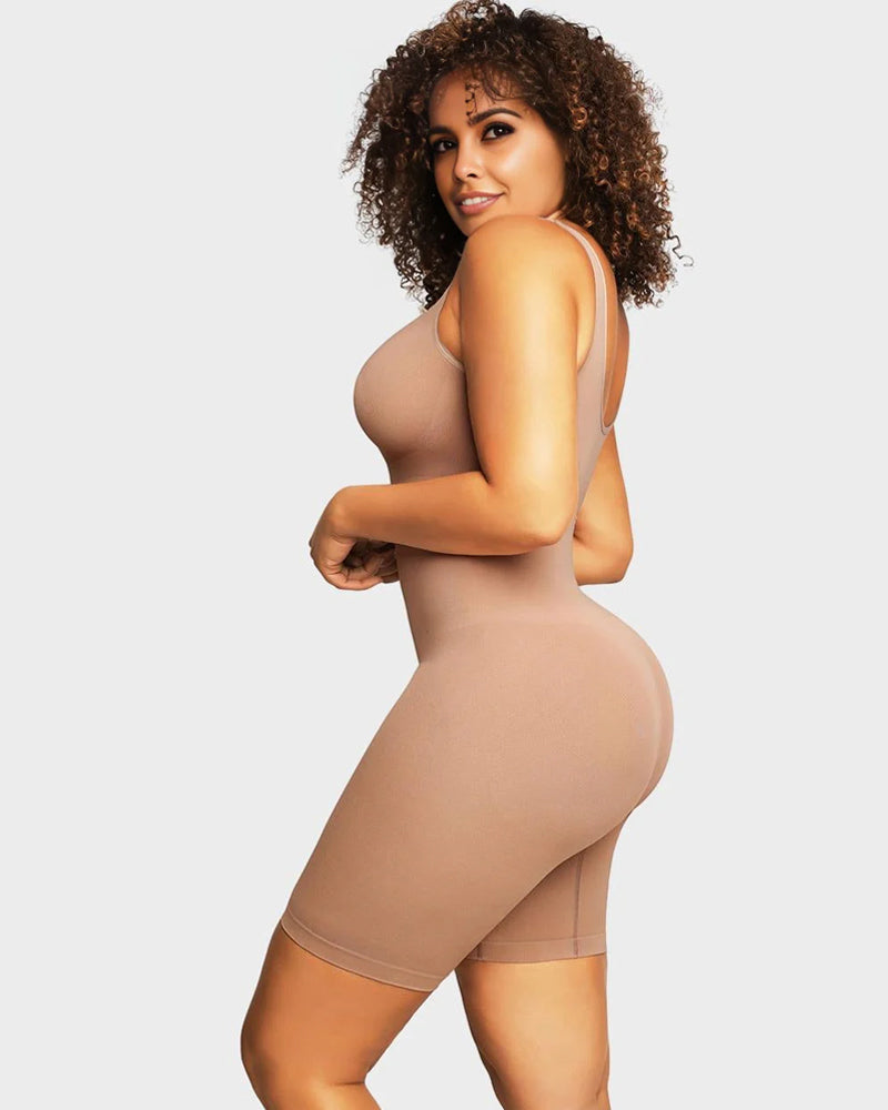 Seamless Sculpting Mid Thigh Bodysuit Shaper