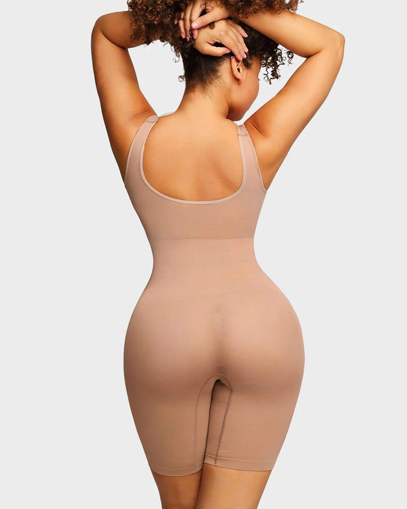 Seamless Sculpting Mid Thigh Bodysuit Shaper