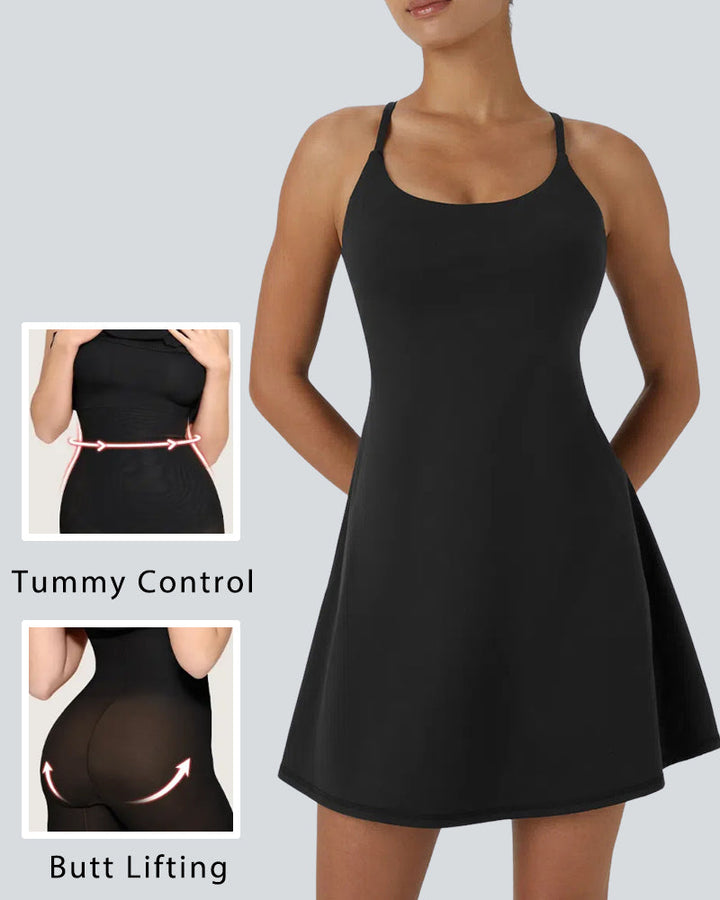 Cross-Back Active Spring Dresses for Women - Easy Peezy, Dresses with Pockets