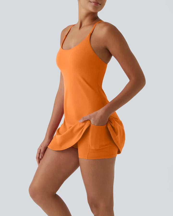 Cross-Back Active Spring Dresses for Women - Easy Peezy, Dresses with Pockets