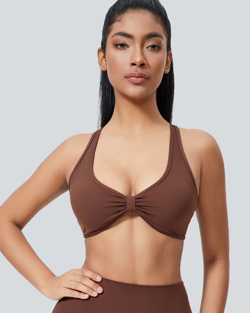 Low Support Twisted Backless Yoga Sports Bra