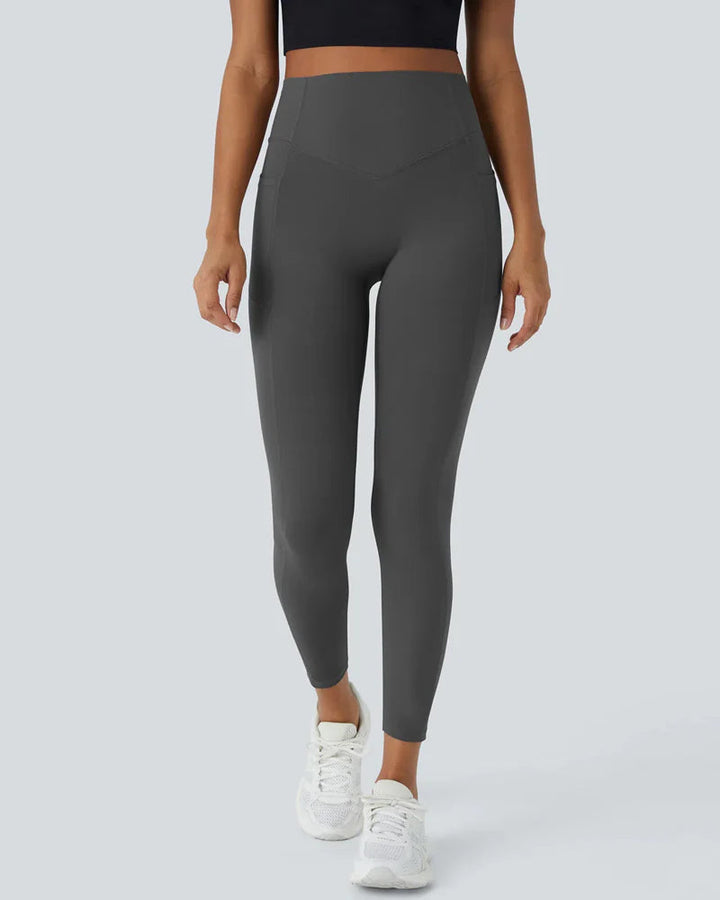 Woobilly High Waisted Butt Lifting Tummy Control Side Pocket Shaping Workout Training Leggings