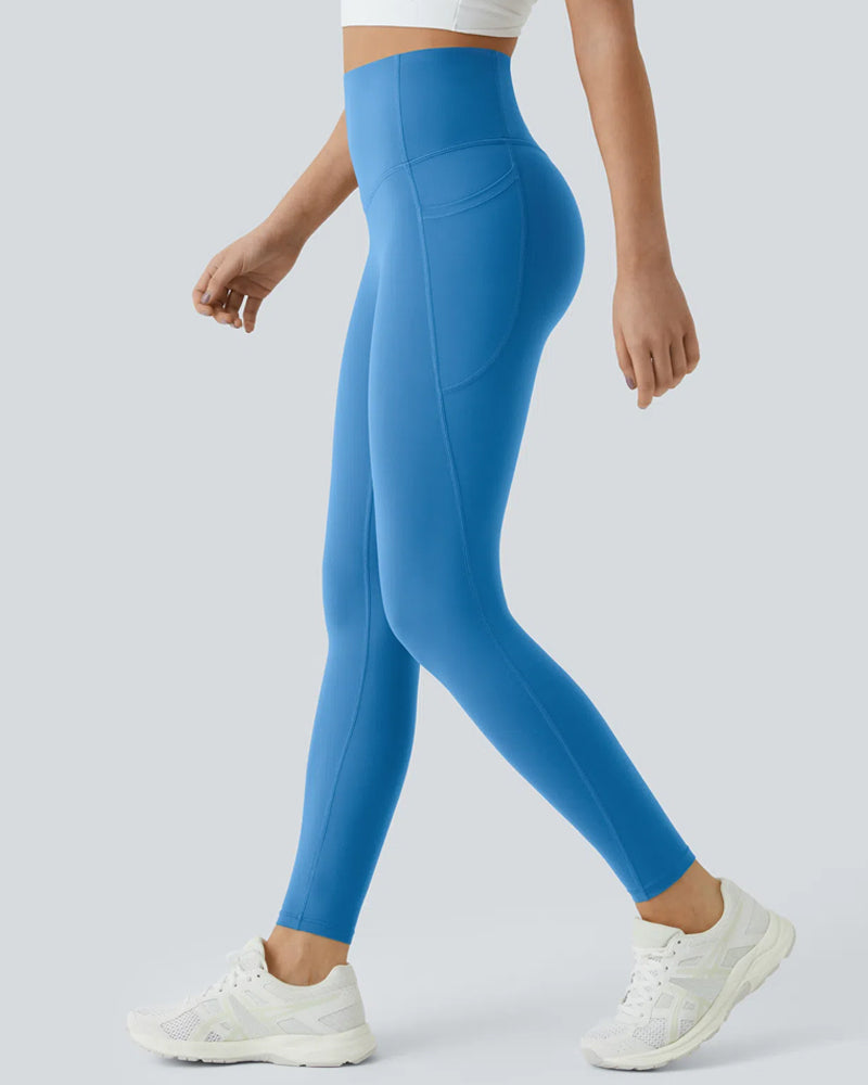 Woobilly High Waisted Butt Lifting Tummy Control Side Pocket Shaping Leggings (Buy 1 Get 1 Free)