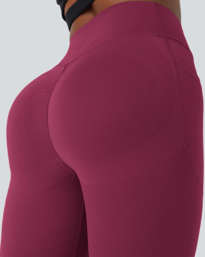 High Waisted Tummy Control Side Pocket Shaping Training Capri Leggings