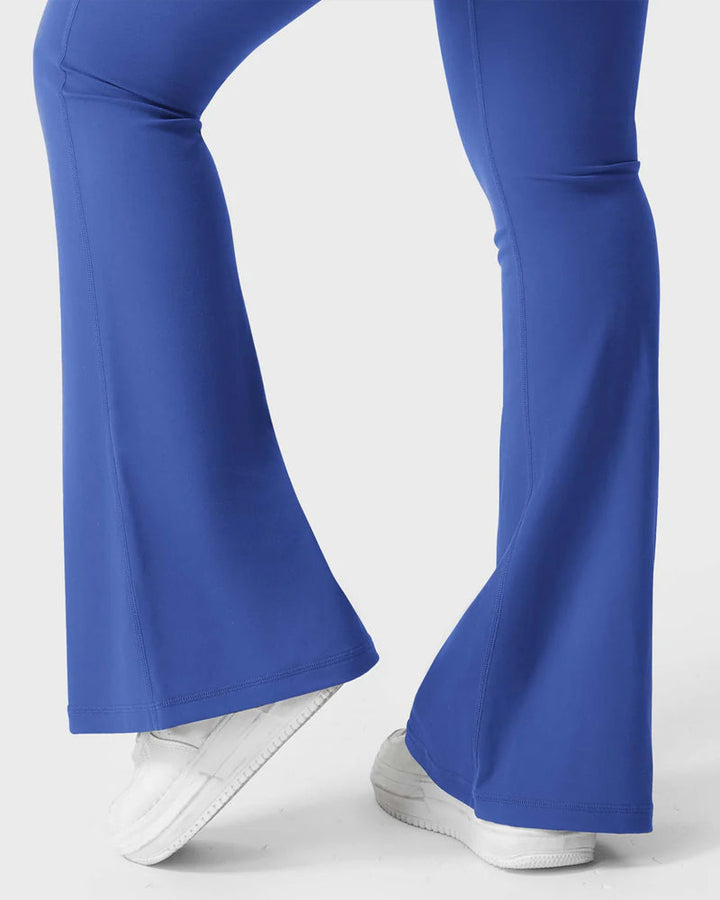 Flared Leggings With Pockets Butt Lifting Exercise Pants