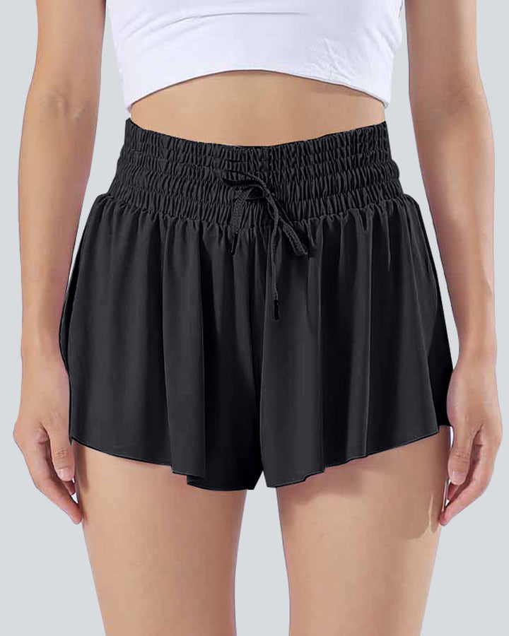 High Waisted 2-in-1 Side Pocket Quick Dry Workout Shorts for Women