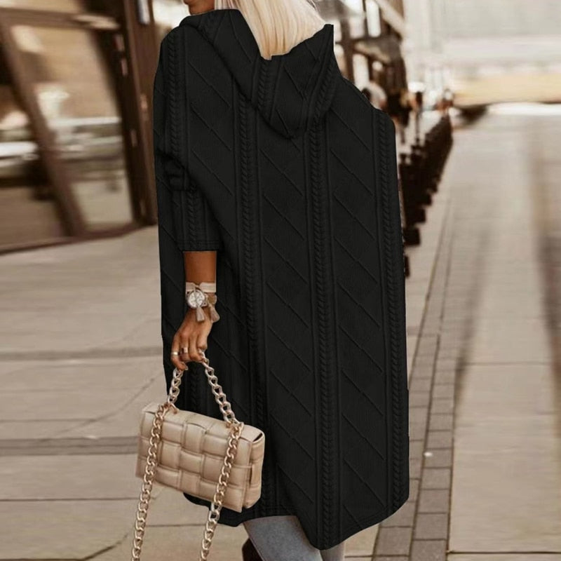 Sophie™ - Langer Cardigan mit Kapuze - Modefluss