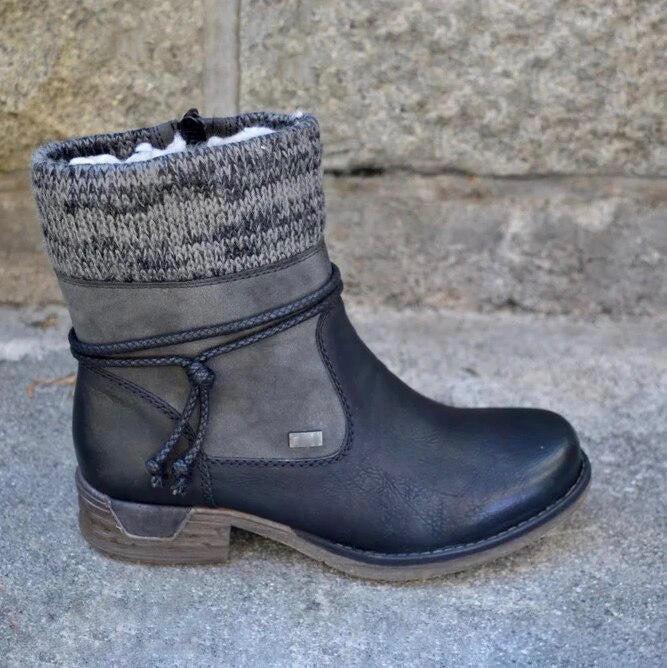 Mia™ - Warme orthopädische Stiefel aus veganem Leder - Modefluss