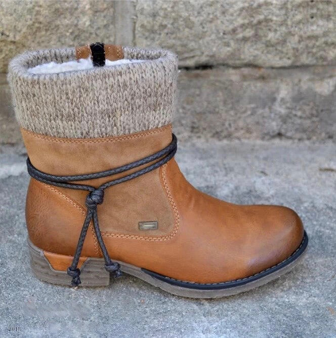 Mia™ - Warme orthopädische Stiefel aus veganem Leder - Modefluss