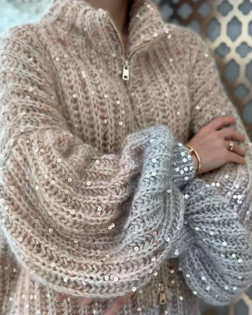 Sophie™ - Eleganter glitzernder Seiden-Cardigan - Modefluss