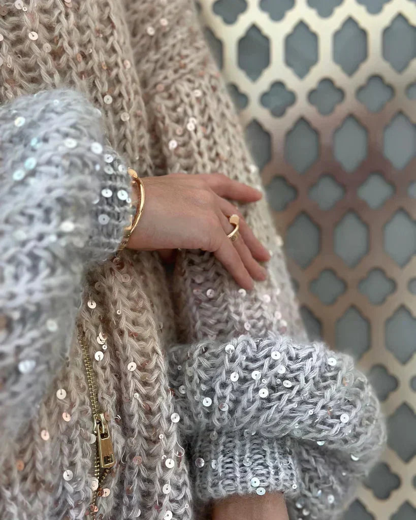 Sophie™ - Eleganter glitzernder Seiden-Cardigan - Modefluss